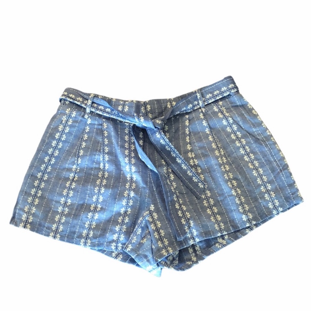 Splendid 100% cotton bohemian festival slipon  waist tie blue short size medium